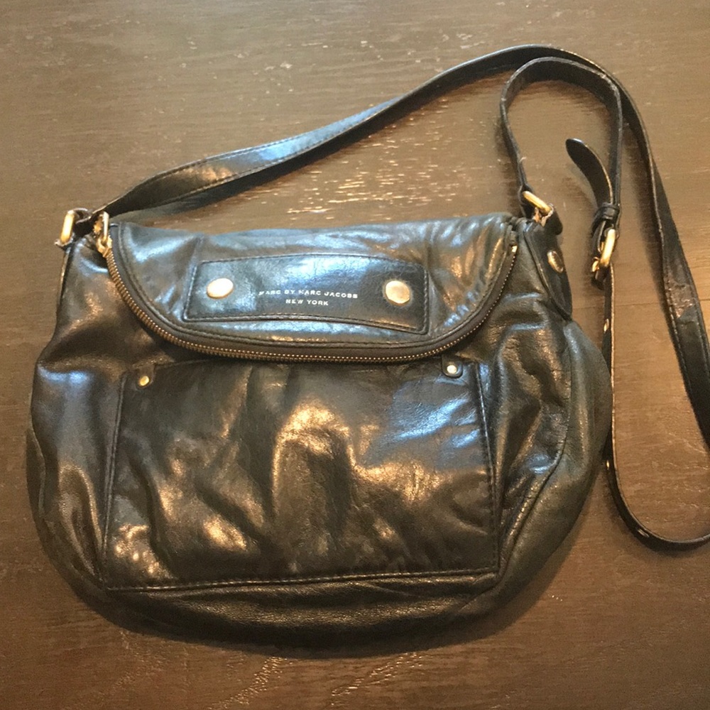 Marc By Marc Jacobs Black Leather Crossbody Purse